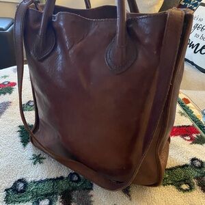 Madewell Elegant Brown Leather Tote Bag